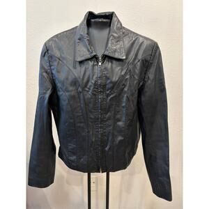 Vintage Raffine Leather Jacket Womens Size Small Black